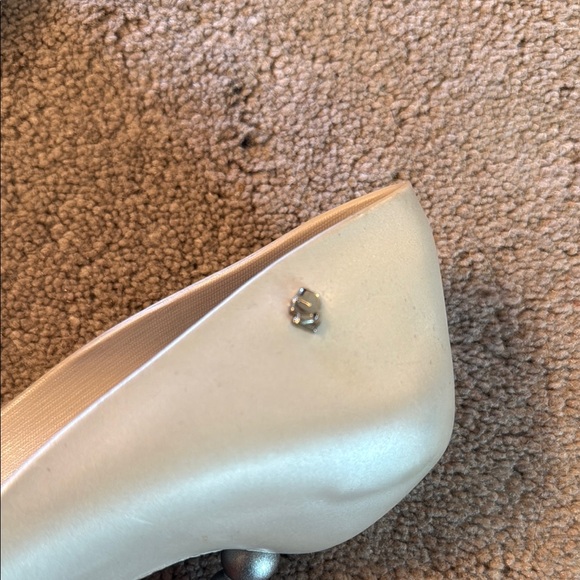 Melissa by Karl Lagerfeld Women's Cream and Silver Peep Toe Heels - Picture 6 of 6